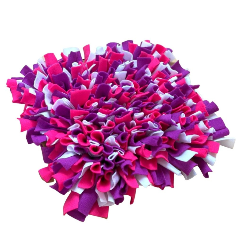 Čmuchacíkoberečky.cz® Čmuchací kobereček extra hustý FIALOVO-RŮŽOVO-BÍLÝ 1248/30X2