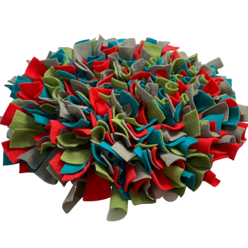 Čmuchacíkoberečky.cz® Čmuchací kobereček extra hustý ŠEDO-ČERVENO-ZELENO-TYRKYSOVÝ 422/30X