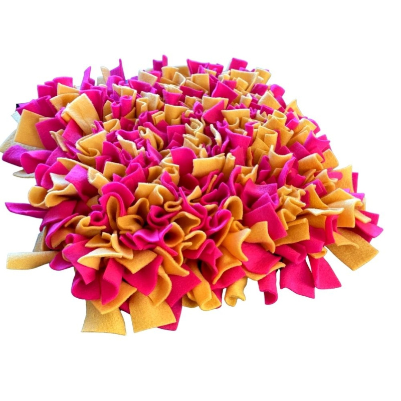 Čmuchacíkoberečky.cz® Čmuchací kobereček extra hustý RŮŽOVÝ-ŽLUTÝ 185/45X2