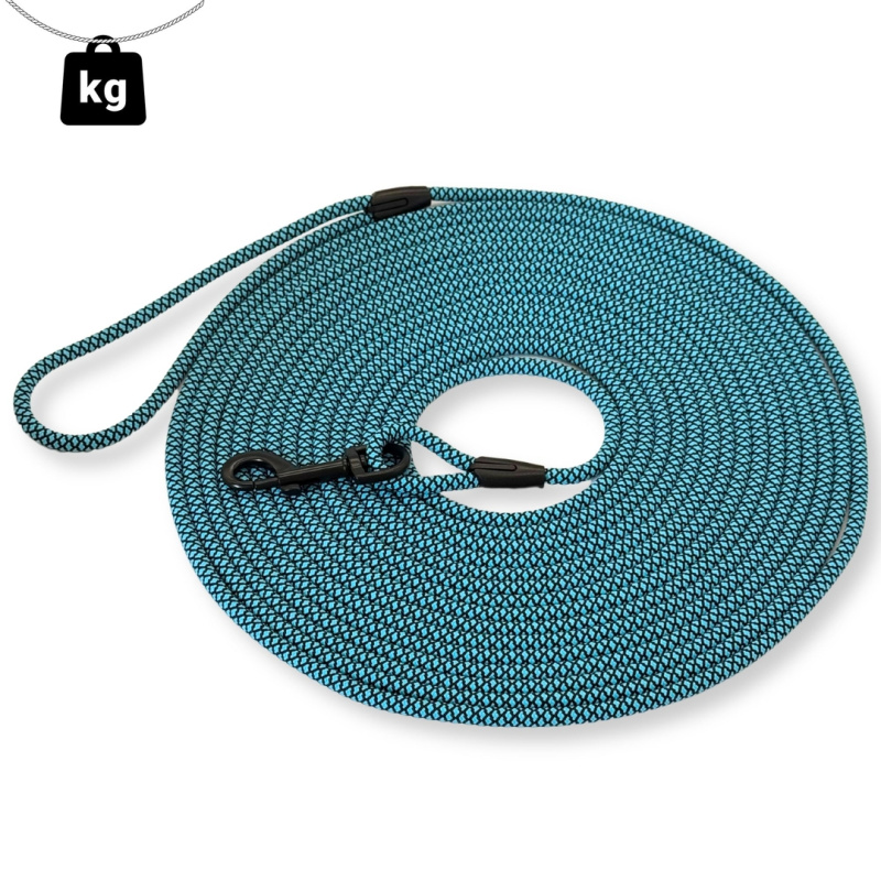 PafDog® Extra pevné stopovací vodítko 6mm - tyrkysovo-černá 12311/15