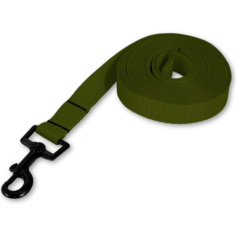 PafDog® Lehké stopovací vodítko ploché, 2cm - khaki zelená PAF-340