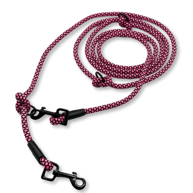 PafDog® Přepínací nastavitelné vodítko 8mm, růžovo-černé extra pevné PAF-480