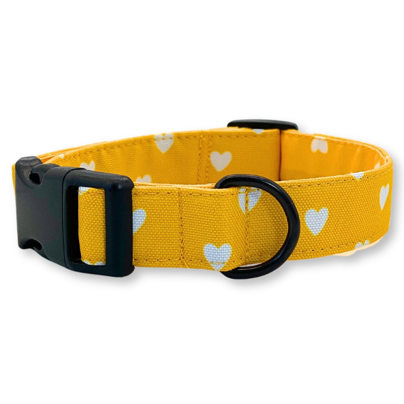 PafDog® Obojek pro psy LÁSKA - žlutý se srdíčky PAF-530