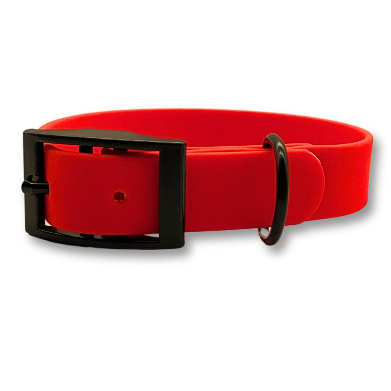 PafDog® Voděodolný gumový obojek pro psy SVĚTLE ČERVENÝ - šířka 2cm PAF-549