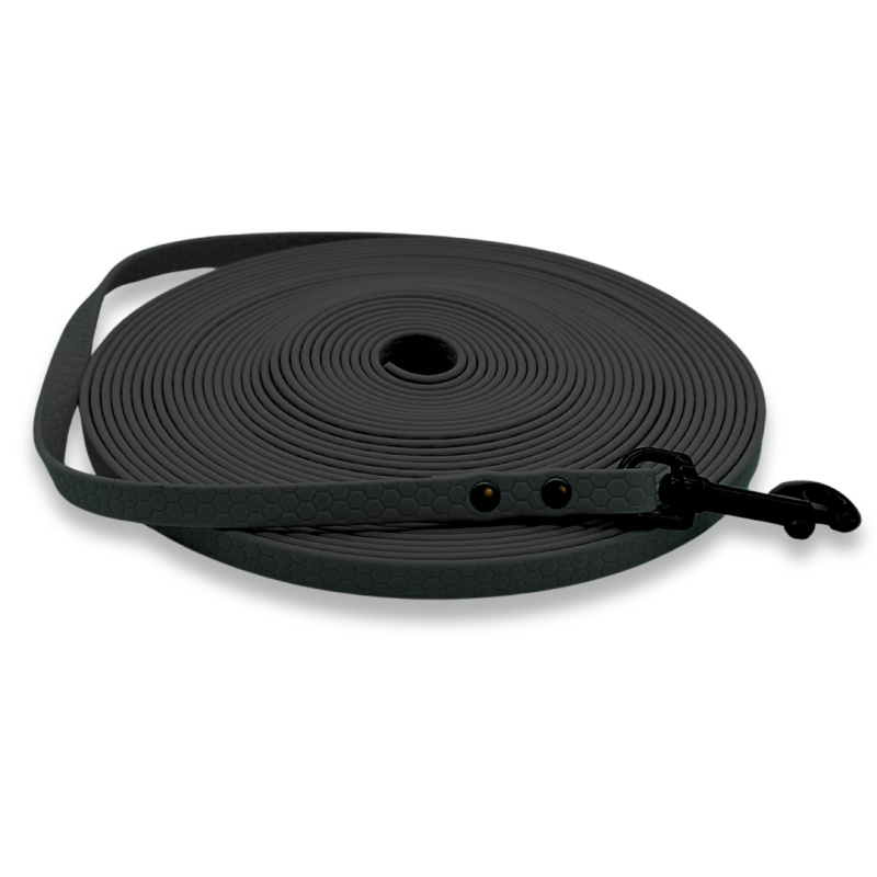 PafDog® lehké voděodolné HEXA stopovací vodítko ploché, 1cm - černá PAF-613