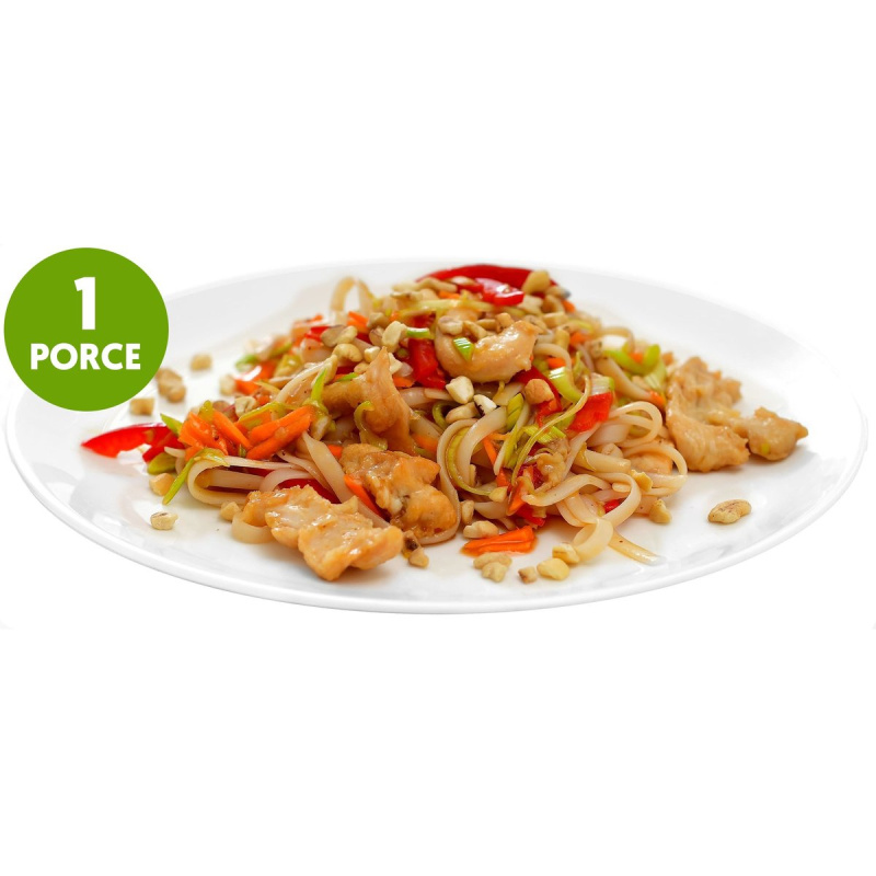 Pad thai nudle s kuřecím masem a čerstvou zeleninou (set k přípravě hotového jídla)
