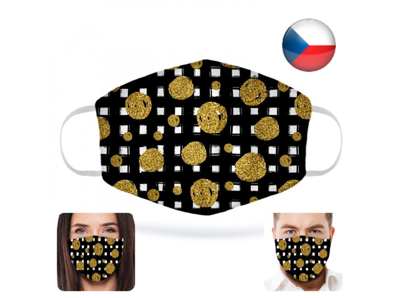 Nanolion Antivirová nanorouška z nanovlákna s aktivním stříbrem znovupoužitelná – Golden Dots