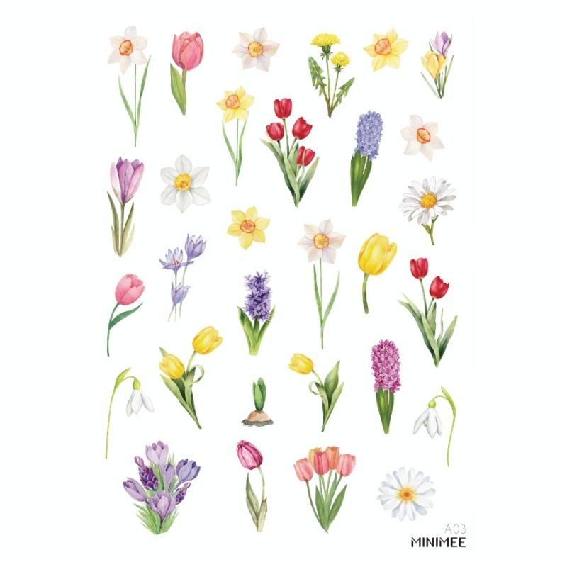 Samolepky A5 - Jarní květiny