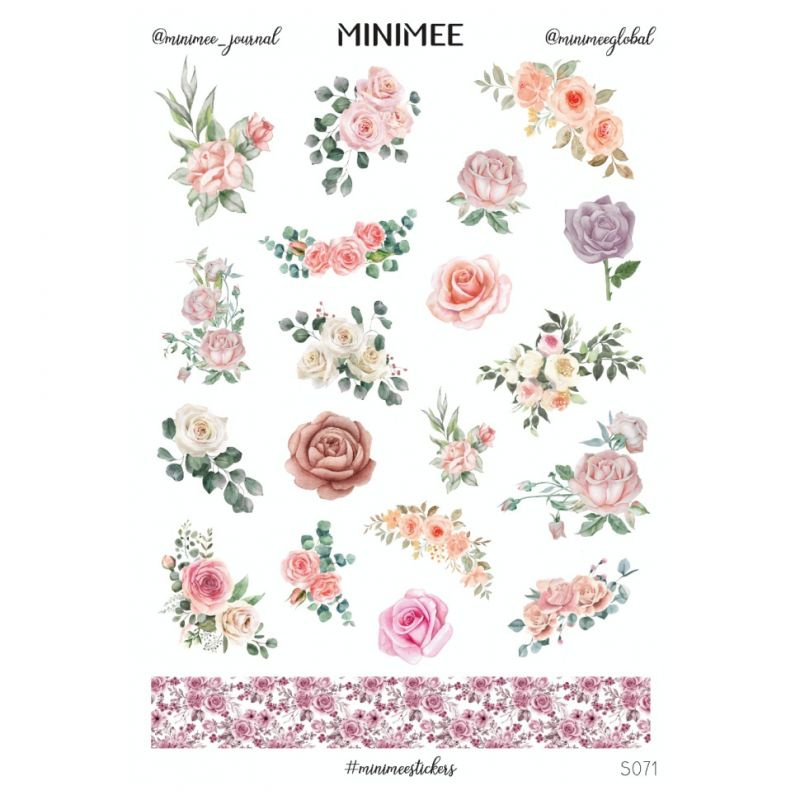 Samolepky A5 - Růžičky