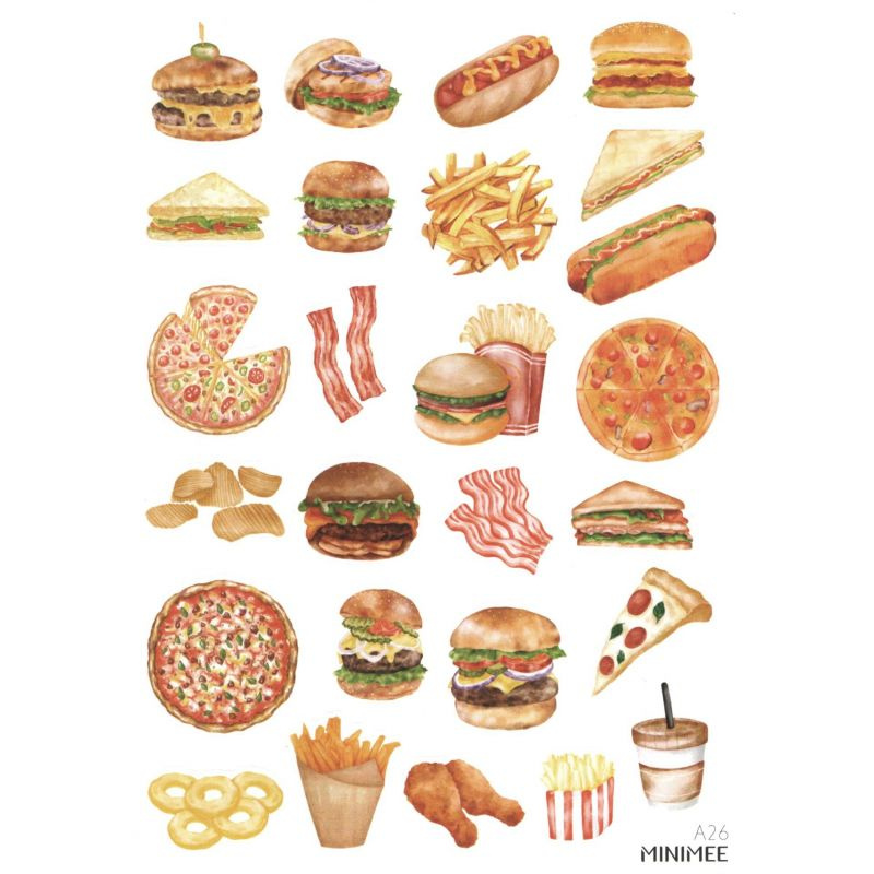 Samolepky A5 - Fast Food