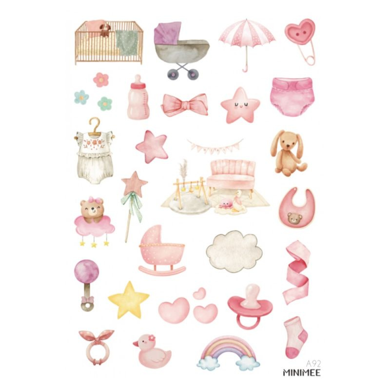 Samolepky A5 - Budeme mít holčičku