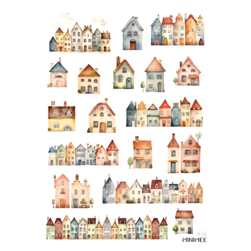 Samolepky A5 - Domečky