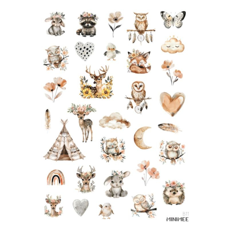 Samolepky A5 - Boho les