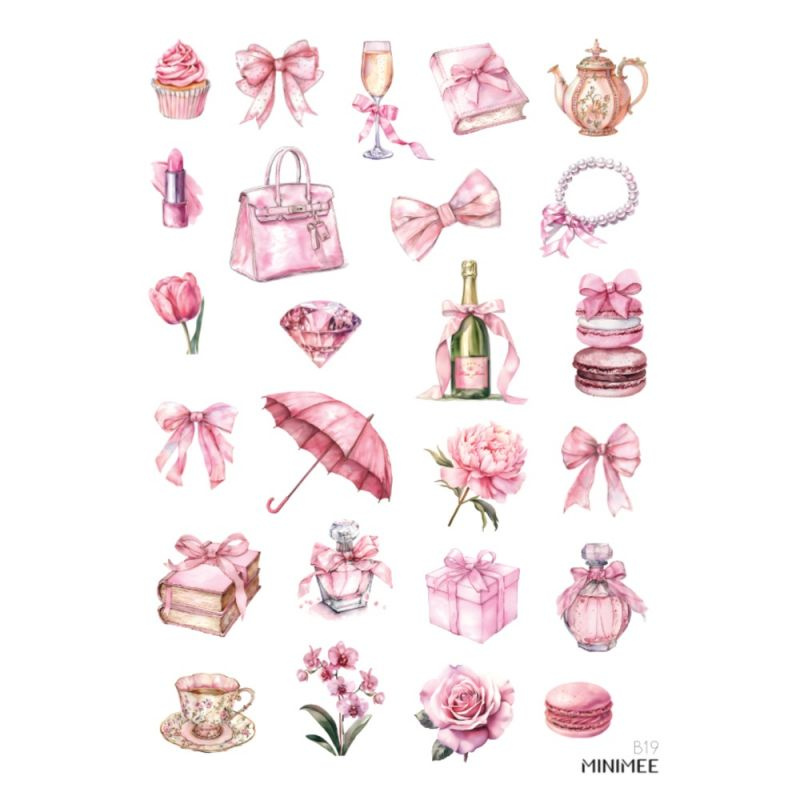 Samolepky A5 - Růžová mánie