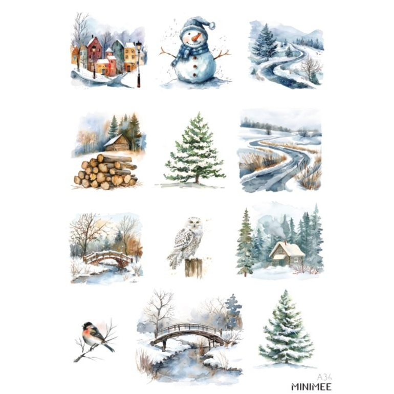 Samolepky A5 - Zimní krajina