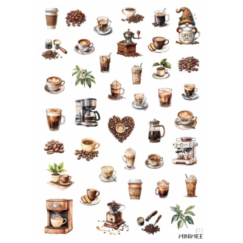 Samolepky A5 - Káva