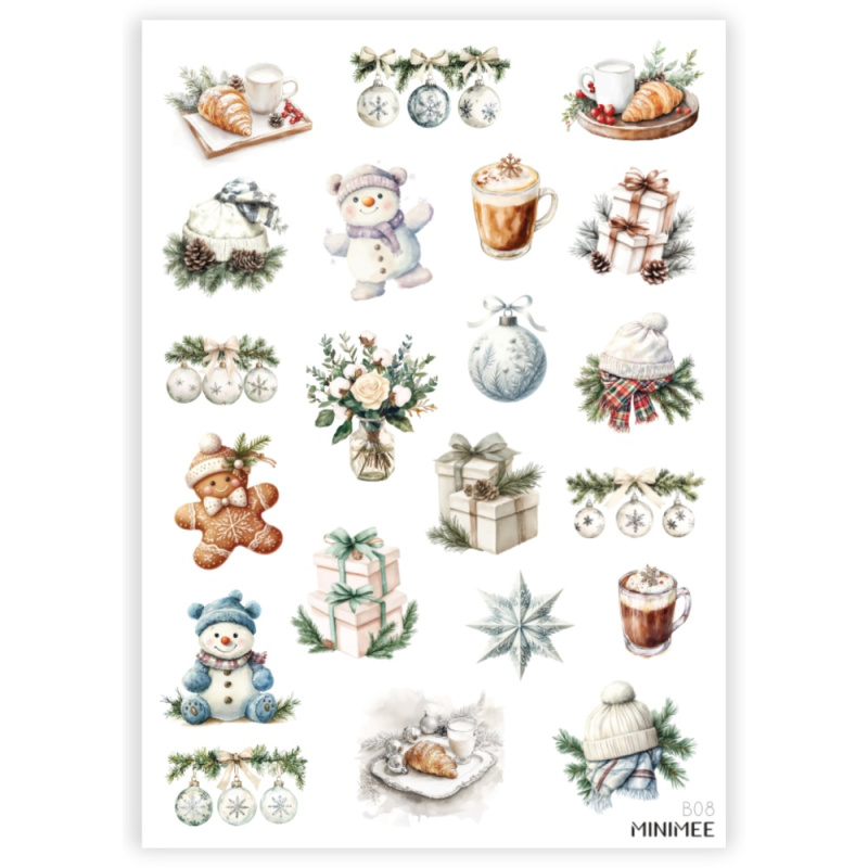 Samolepky A5 - Bílé Vánoce
