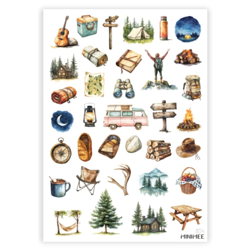 Samolepky A5 - Kempování
