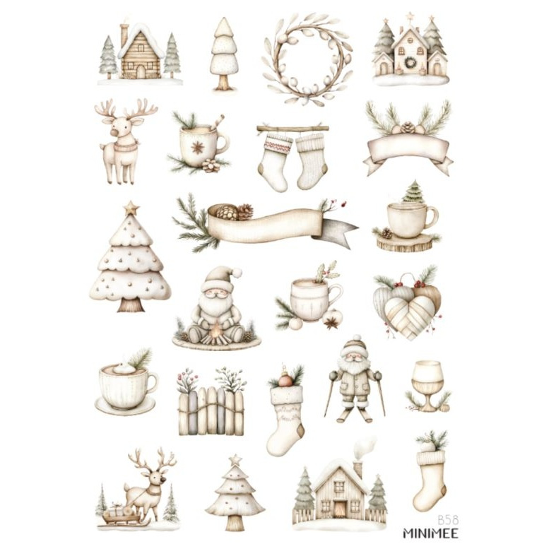 Samolepky A5 - Scandi Vánoce č.1