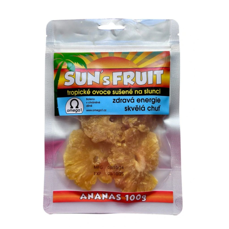 Sun´s Fruit Sun´s Fruit, Sušený Ananas plátky, 100 g