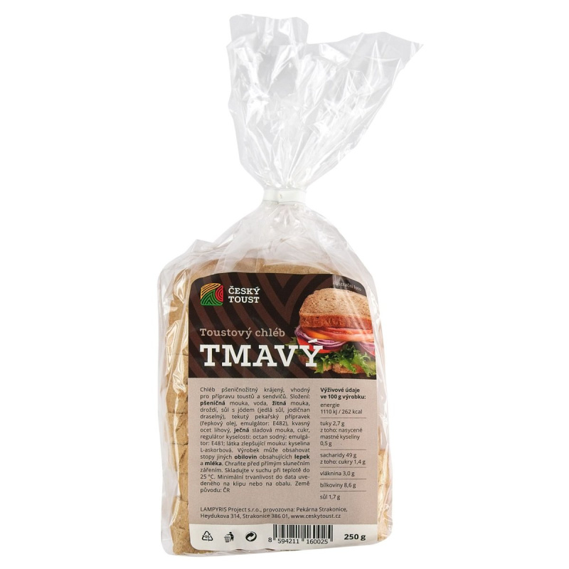 Český toust Toustový chléb tmavý