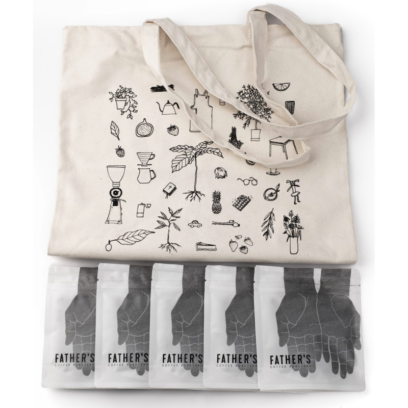 Father´s Coffee Roastery Dárková sada na filtrovanou kávu s plátěnkou