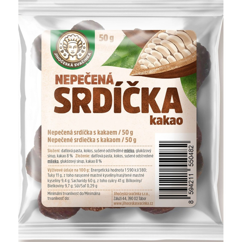 Jihočeská svačinka Ovocná nepečená srdíčka kakao