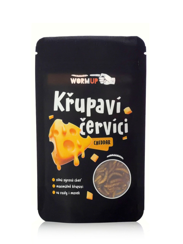 WormUp Křupaví červíci Cheddar 20g