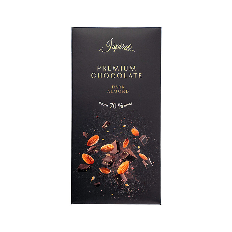 Ispiriti - hořká čokoláda s kousky mandlí - 80 g