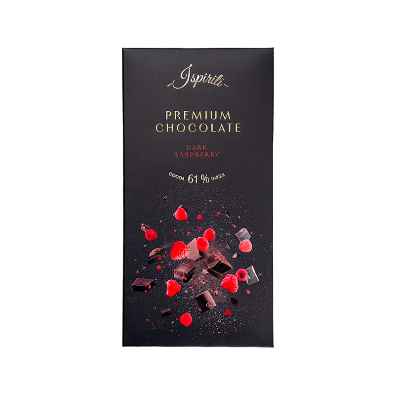 Ispiriti - hořká čokoláda s kousky malin - 80 g