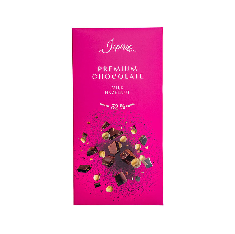 Ispiriti - mléčná čokoláda s kousky lískových oříšků - 80 g