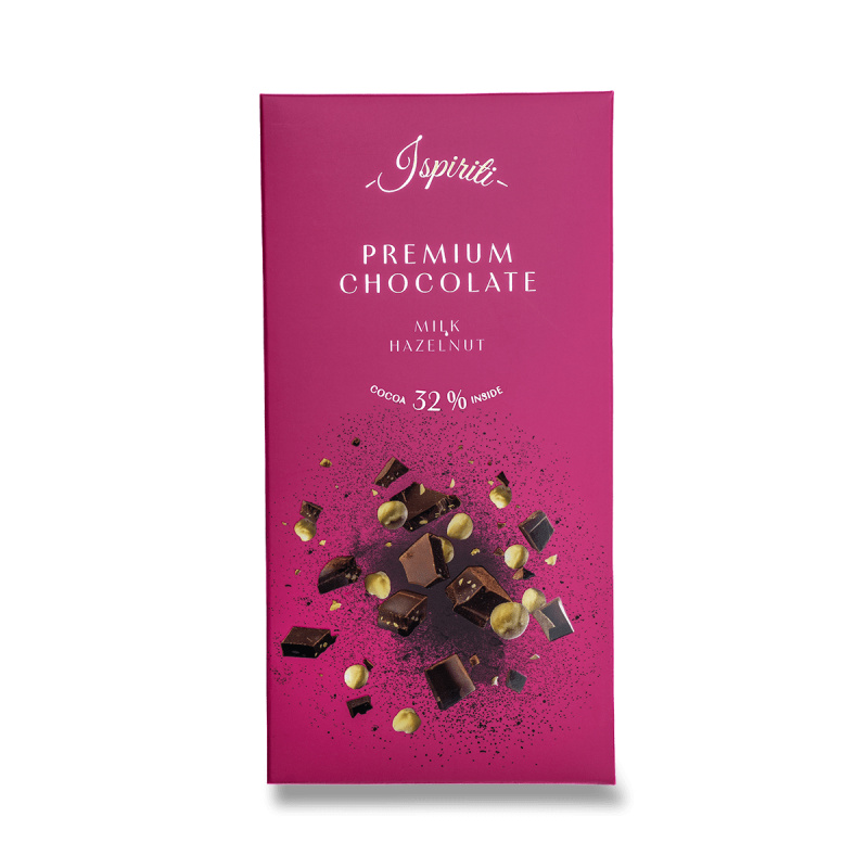 Ispiriti - mléčná čokoláda s kousky lískových oříšků - 80 g
