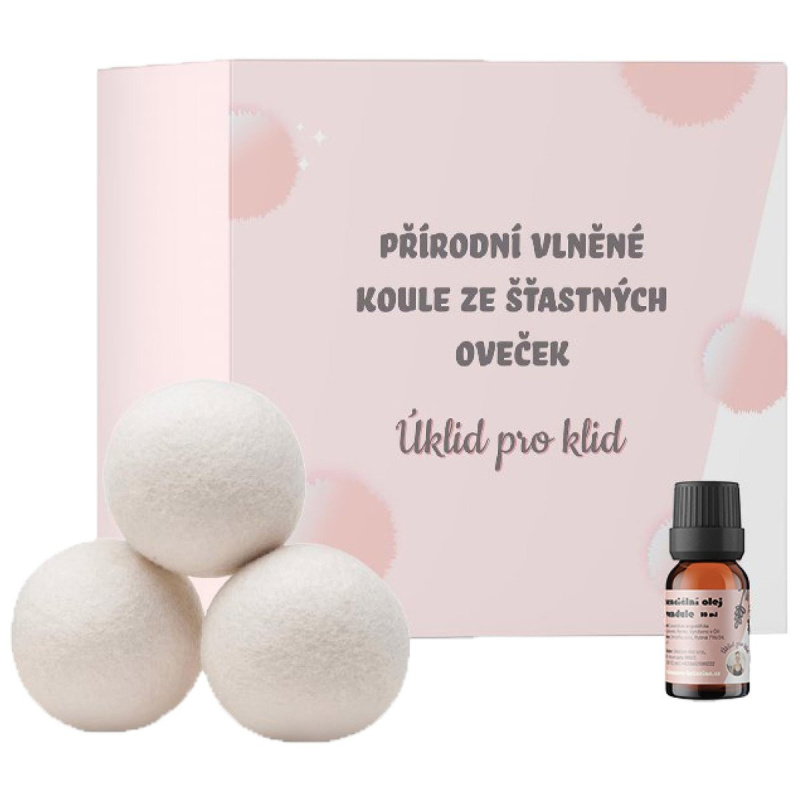 Úklid pro klid Vlněné koule do sušičky a esenciální olej levandule