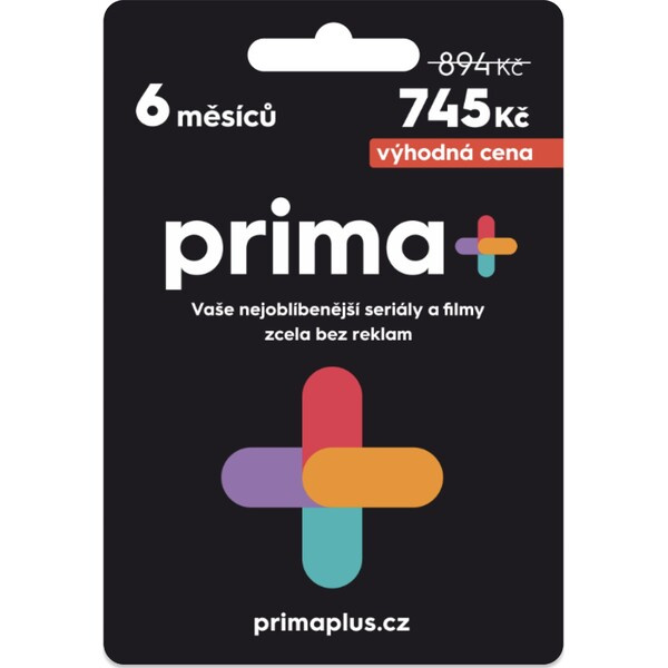 Dárková karta PRIMA+ 6 měsíční předplatné