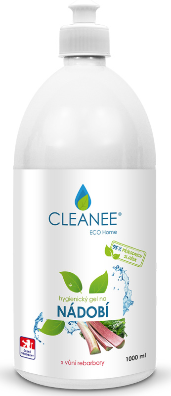 CLEANEE EKO gel na NÁDOBÍ s vůní rebarbory 1 L