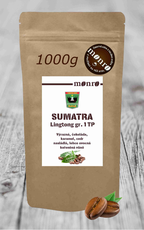 Káva Monro Sumatra Ligton zrnková káva 100% Arabika 1000g