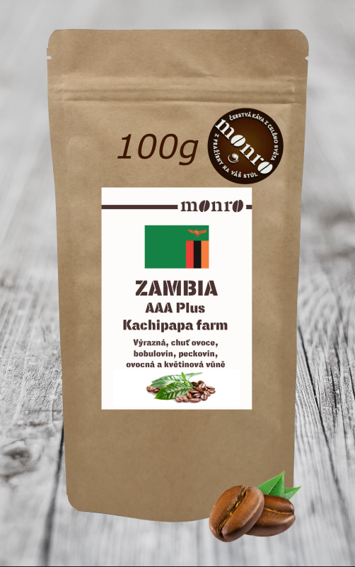 MONRO ZAMBIA AAA PLUS KACHIPAPA FARM KÁVA ARABIKA 100G