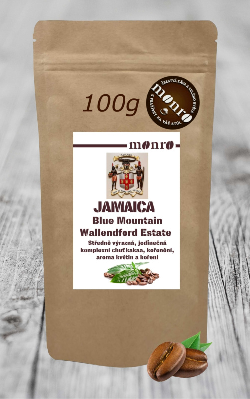Káva Monro káva Arabika Jamaica Blue Mountain Wallendford Estate 100g