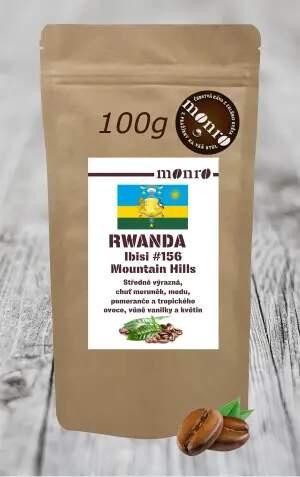 Káva Monro Rwanda Ibisi #156 Mountain Hills zrnková káva Arabika 100g