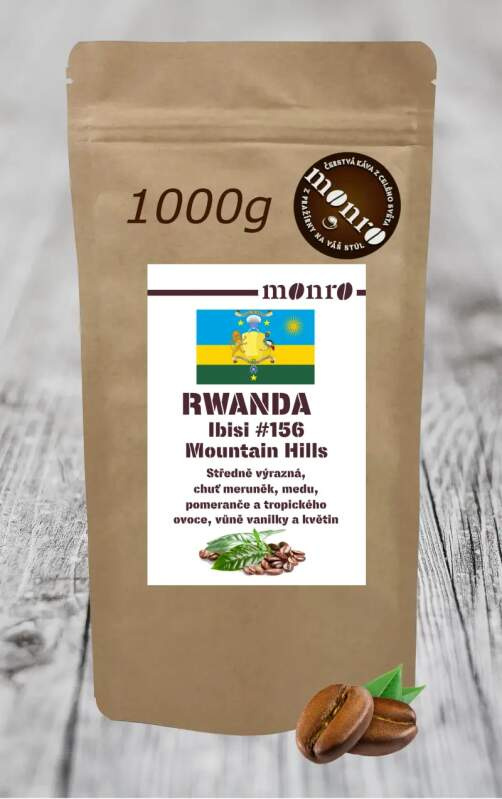 Káva Monro Rwanda Ibisi #156 Mountain Hills zrnková káva Arabika 1000g