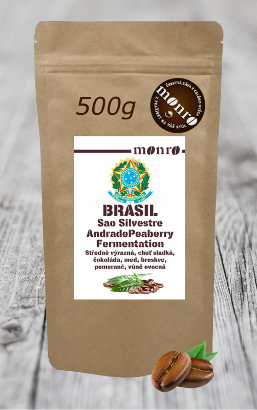 Brasil Sao Silvestre Peaberry Andrade Family Fermentation káva Arabika Káva Monro 500g