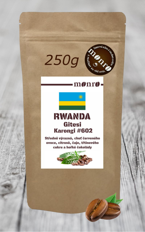 Káva Monro Rwanda Gitesi Karongi #602 zrnková káva 100% Arabika 250g