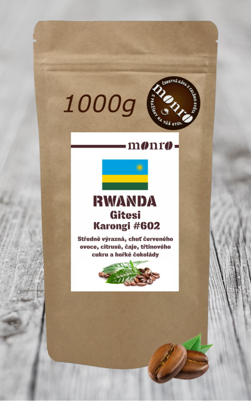 Káva Monro Rwanda Gitesi Karongi #602 zrnková káva 100% Arabika 1000g