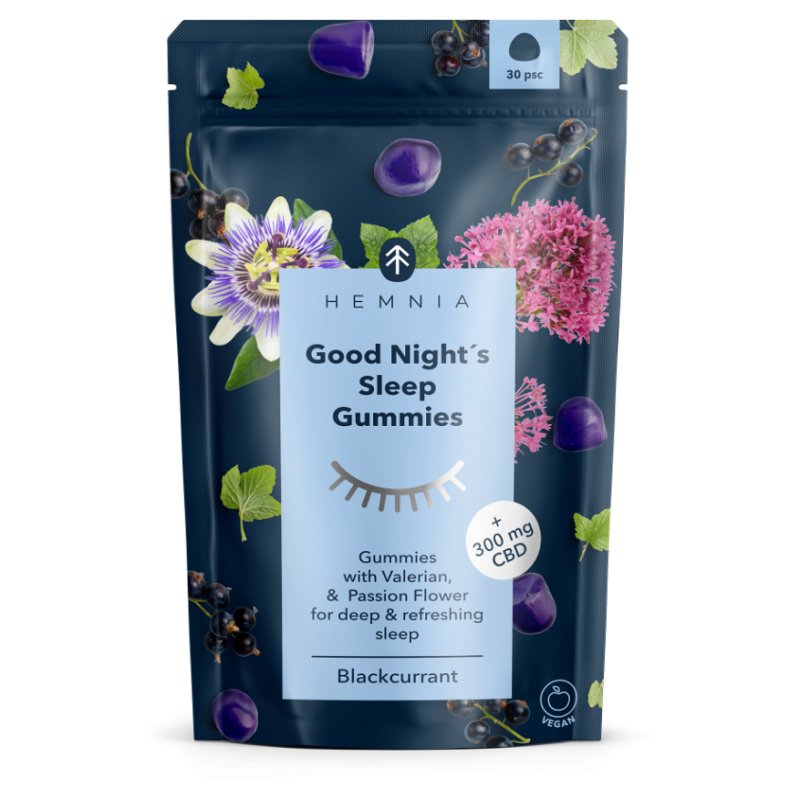 Hemnia Good Night's Sleep Gummies, 300 mg CBD, 30 ks x 10 mg
