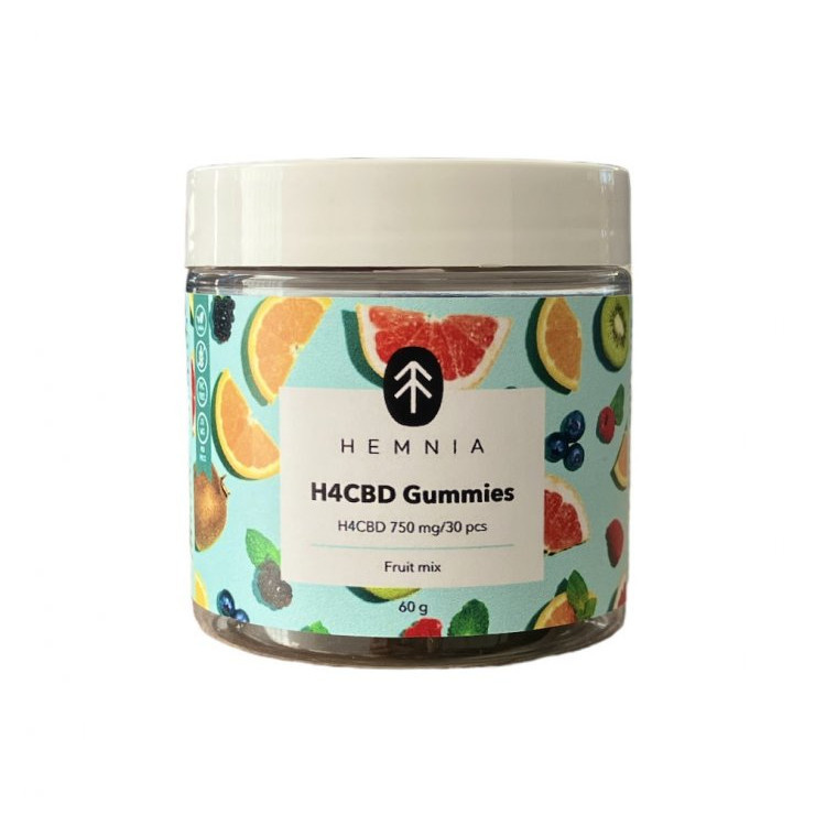 Hemnia H4CBD Gummies Fruit Mix, 750 mg H4CBD, 30 ks x 25 mg, 60 g