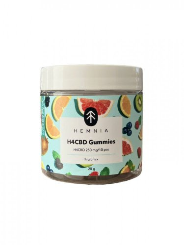 Hemnia H4CBD Gummies Fruit Mix, 250 mg H4CBD, 10 ks x 25 mg, 20 g