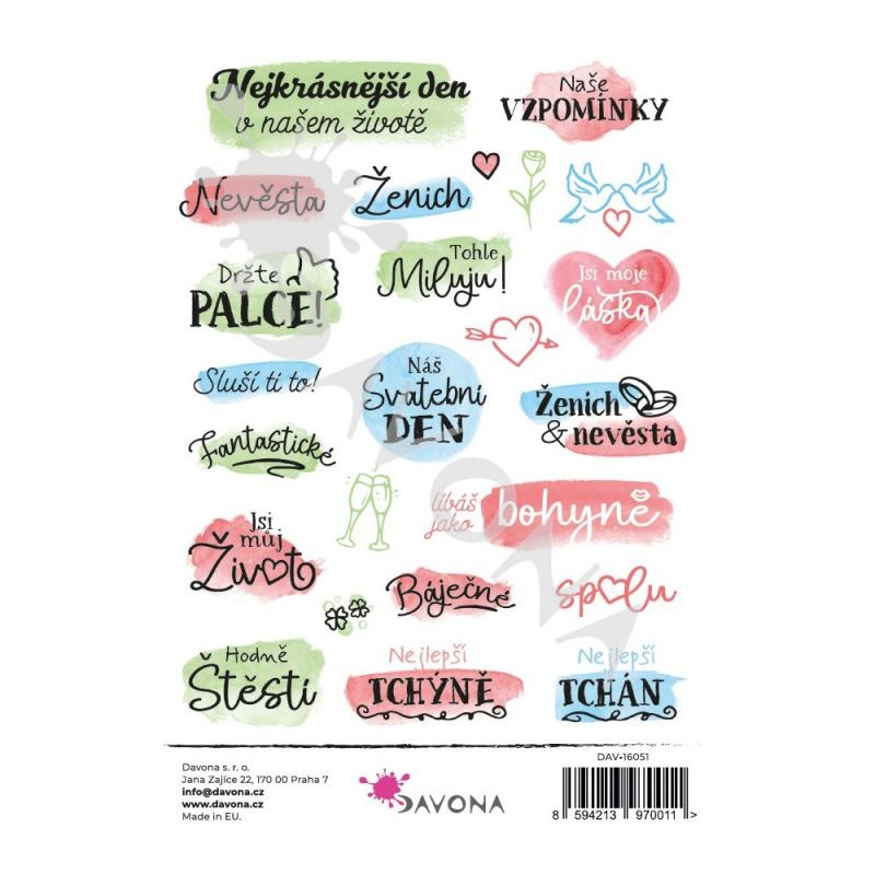 Samolepky A5 barevné - Svatba 5