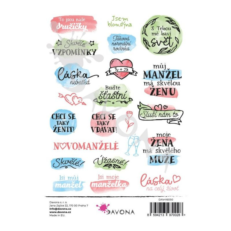 Samolepky A5 barevné - Svatba 4