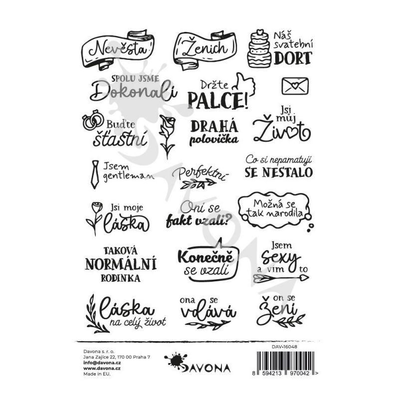 Samolepky A5 jednobarevné - Svatba 2