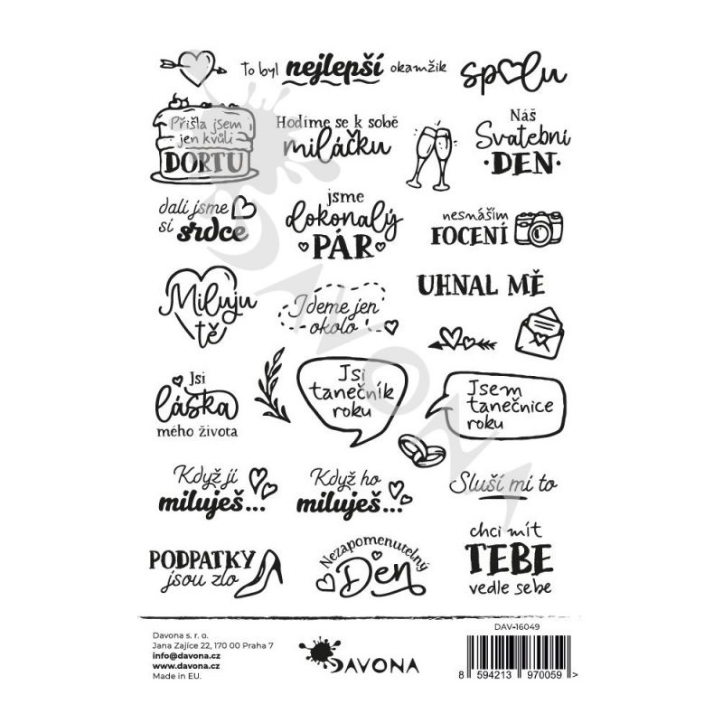 Samolepky A5 jednobarevné - Svatba 3